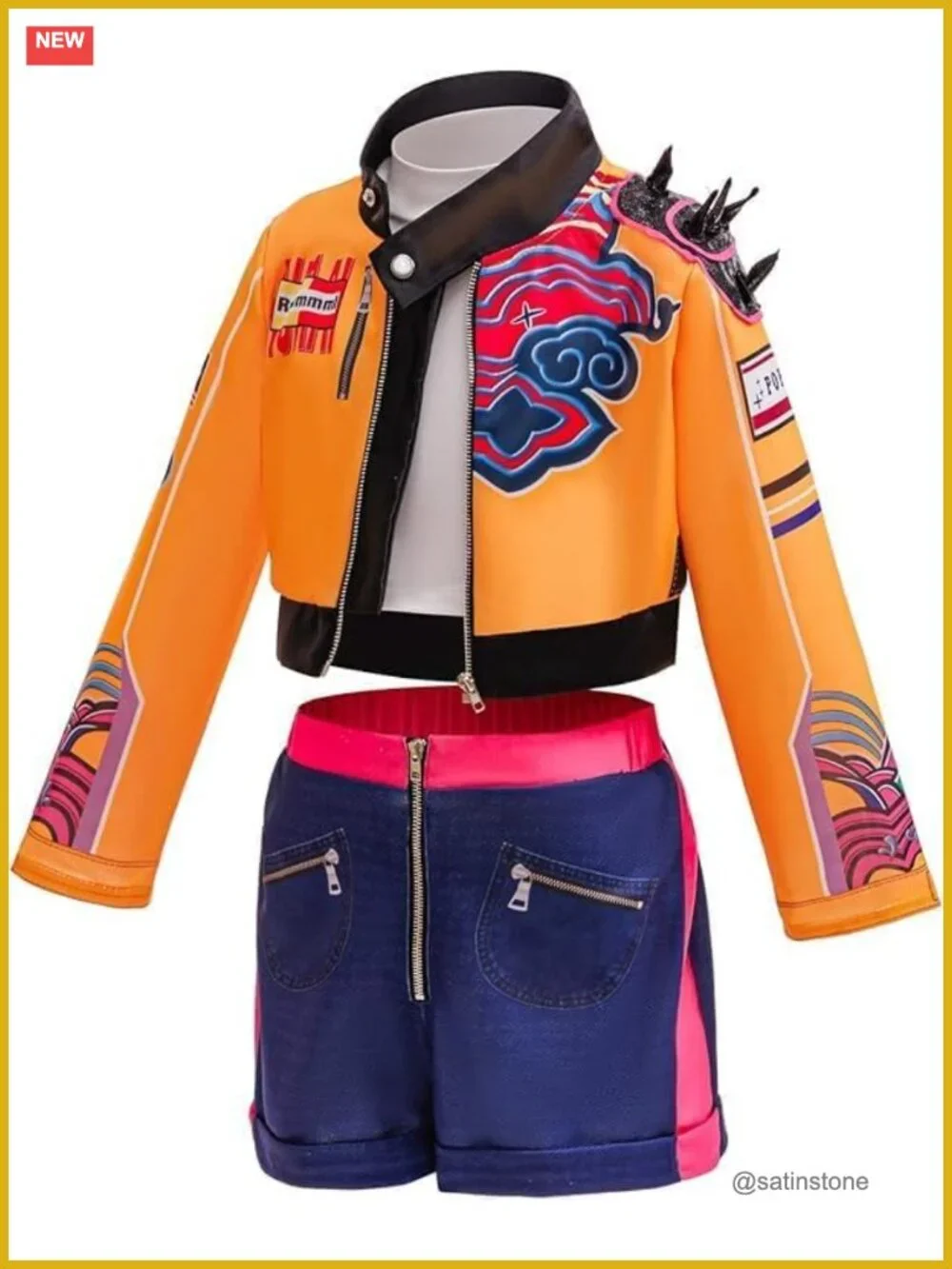 Girls Halloween Cosplay Costume 2-Piece Polyester Top & Pants Set